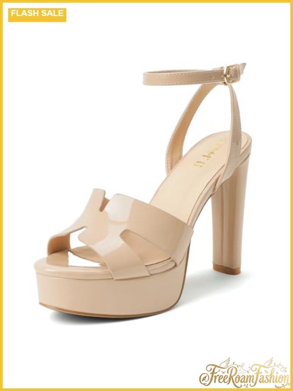 Platform Heeled Sandals with 4.3in Chunky Block Heel for Women Dress Shoes